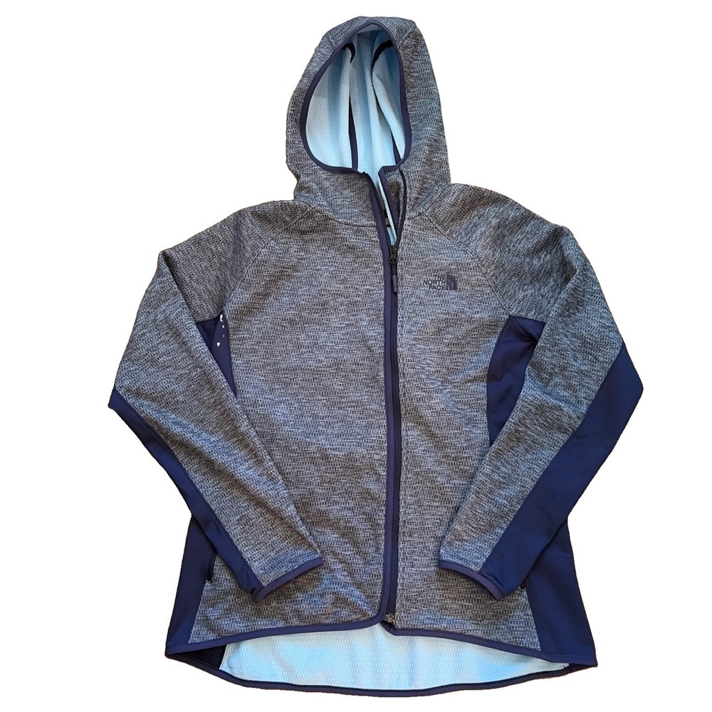 The North Face Arcata Hoodie Womens Blue Heather Full Zip Fleece Jacket Size XL